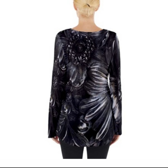 Floral Tunic Cotton Flowers Shirt Prairie Blouse Gorham Cottagecore Tunic Tie - Picture 4 of 8